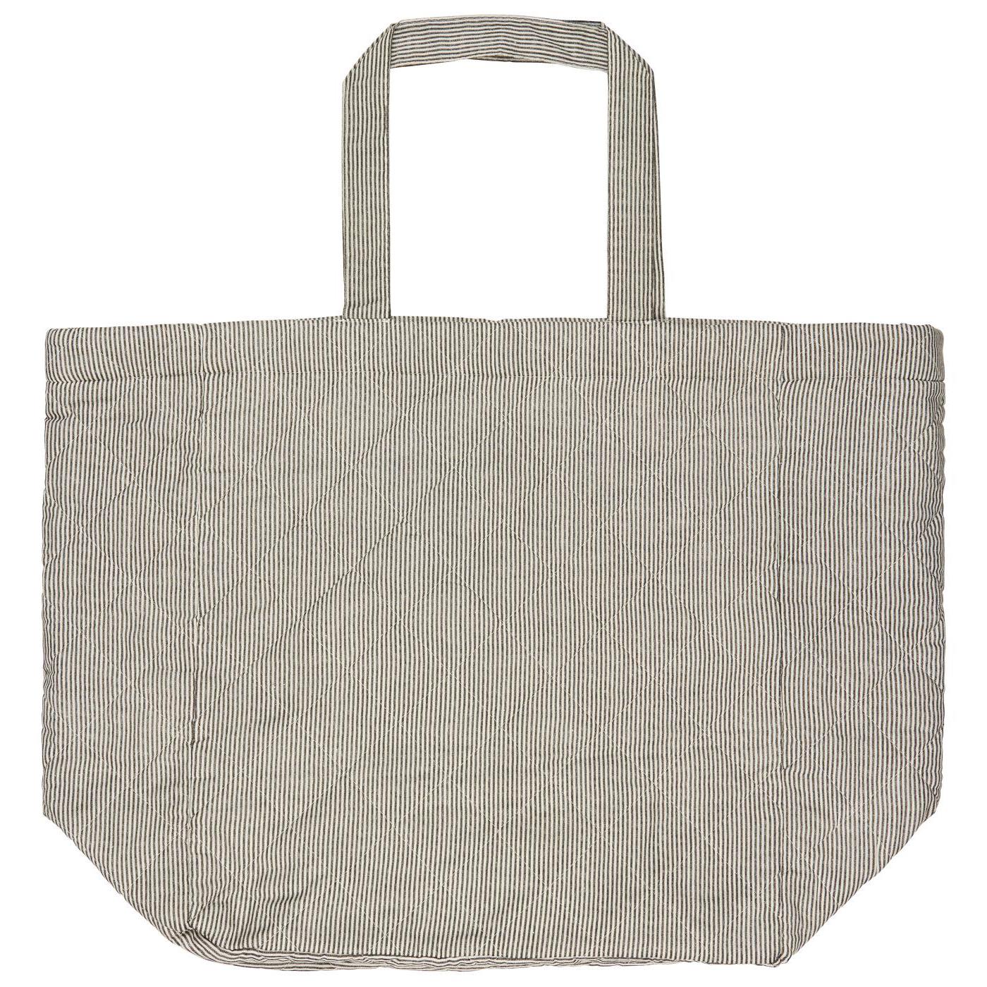 IB Laursen Tragetasche Grau Weiß Streifen 45 cm