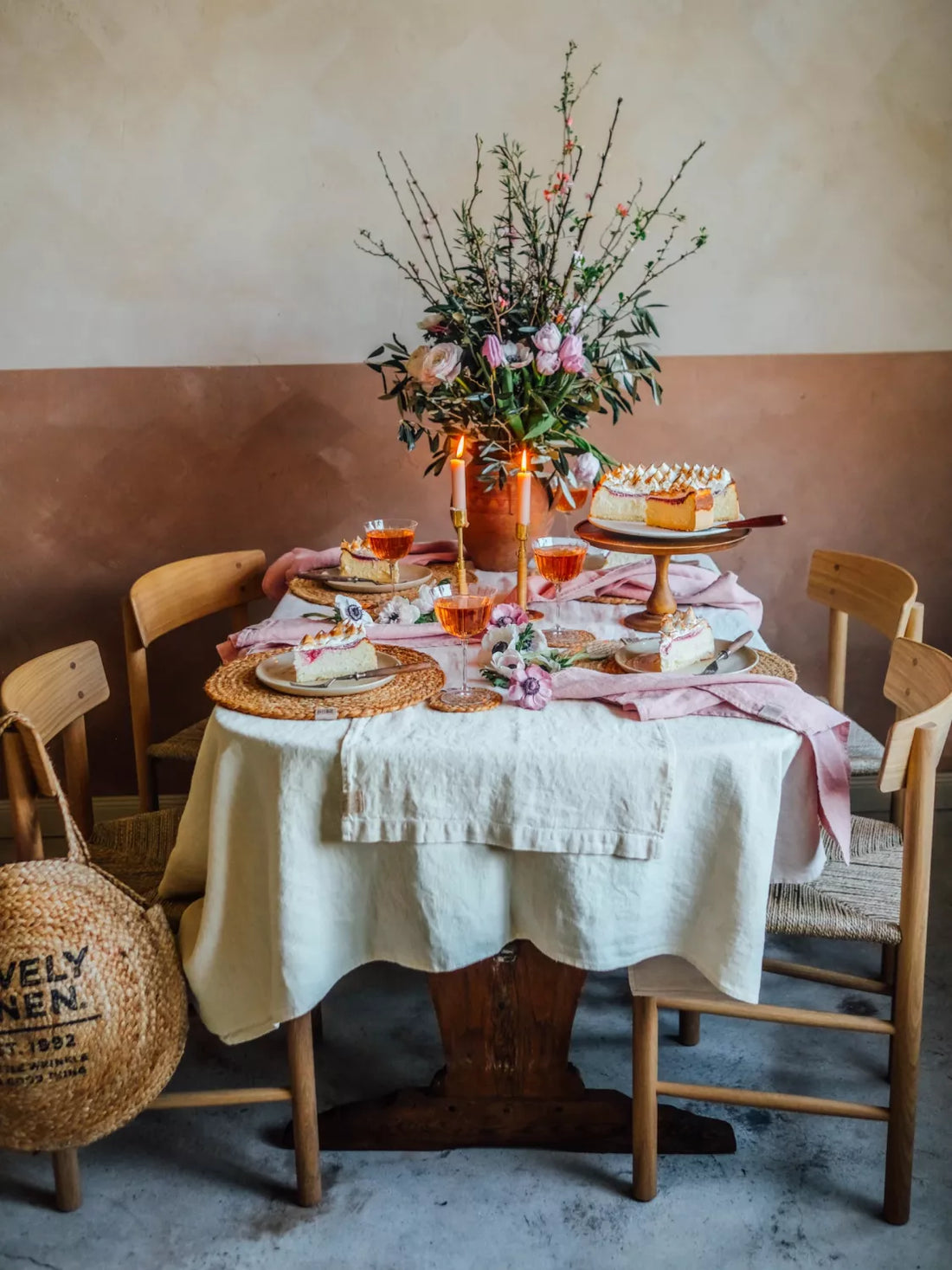 Lovely Linen Tischdecke Vanilla 145 x 250 cm Leinen