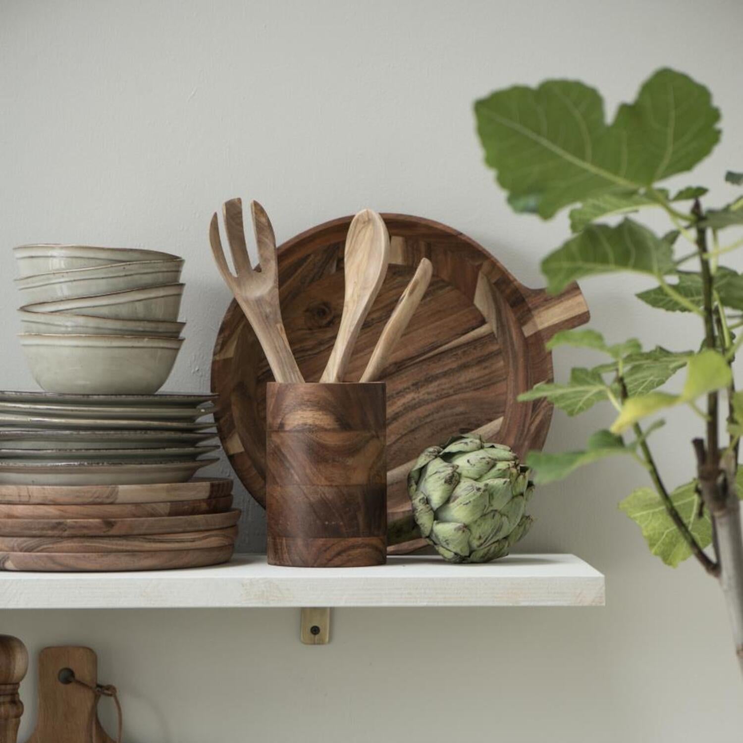 IB Laursen Topf Behälter Utensilo Holz 15 cm rund