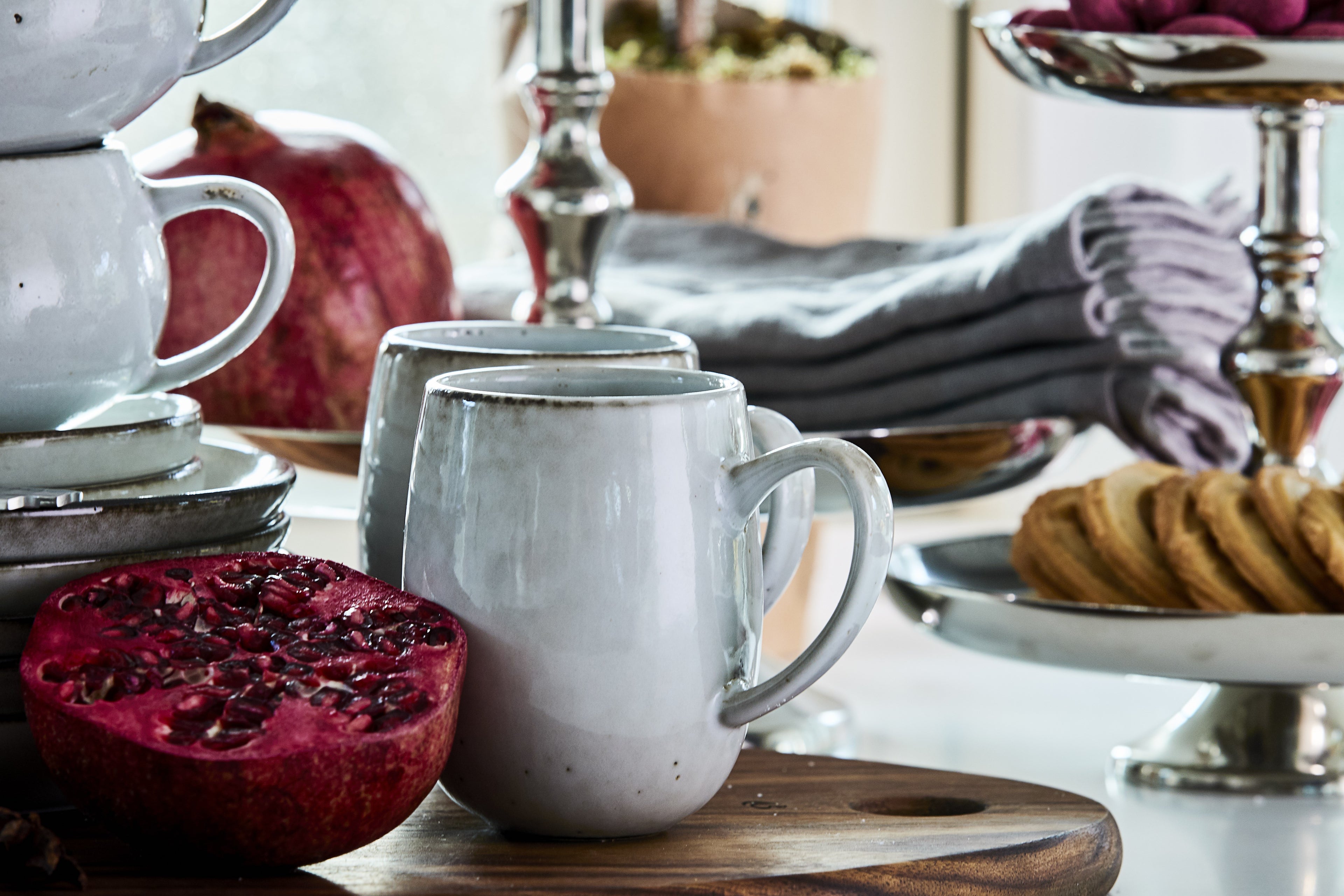 Lene Bjerre Amera Becher Henkel grau 9,5 cm