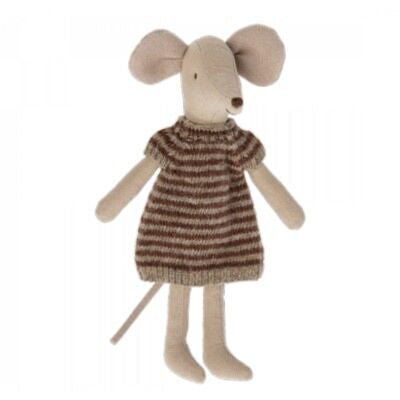 Maileg Mama Maus Strickkleid Streifen Angora