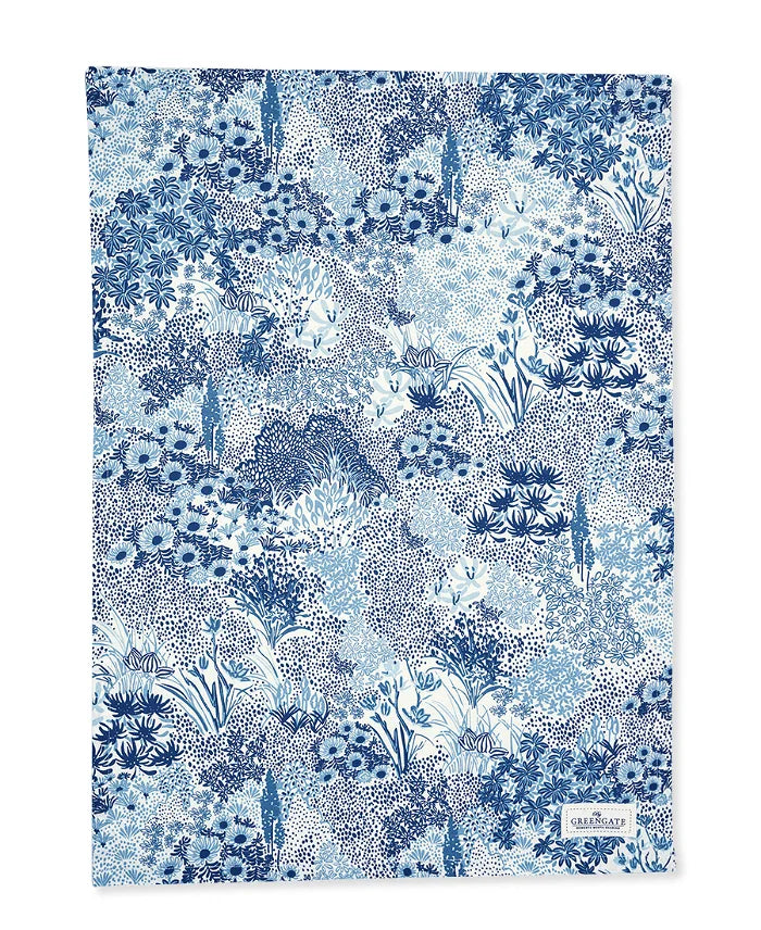 GreenGate Geschirrtuch Kristel Blumen 50 x 70 blau