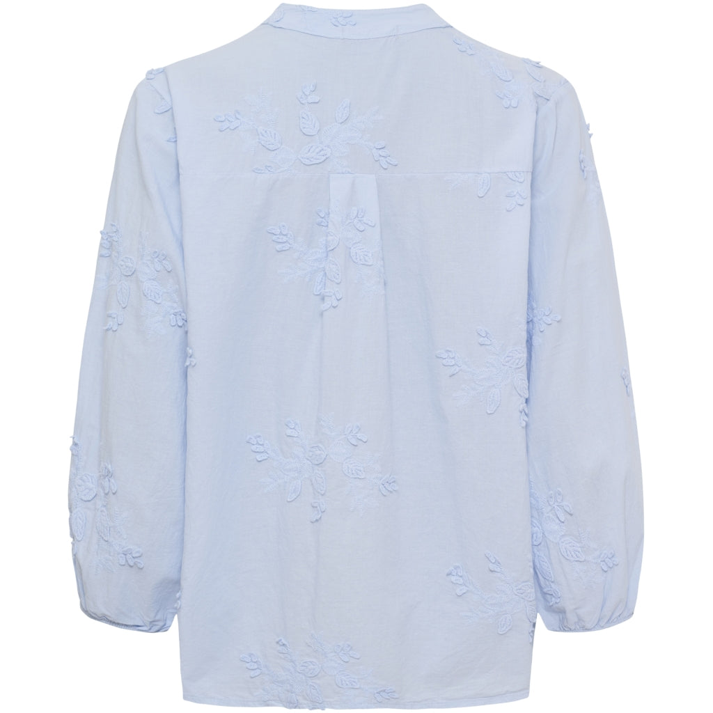 Marta du Chateau Bluse Hellblau Baumwolle Stickerei S / M Annika