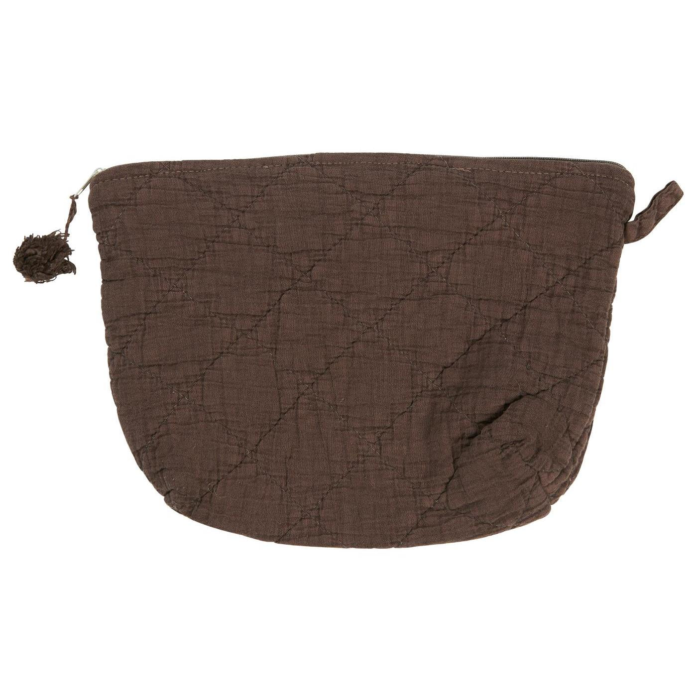 IB Laursen Kosmetiktasche gesteppt 28 cm chocolate braun