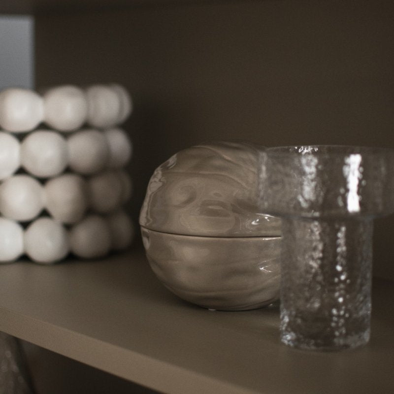 DBKD Dose Walnuss Schale Walnut Beige 14 cm Shinny Mole