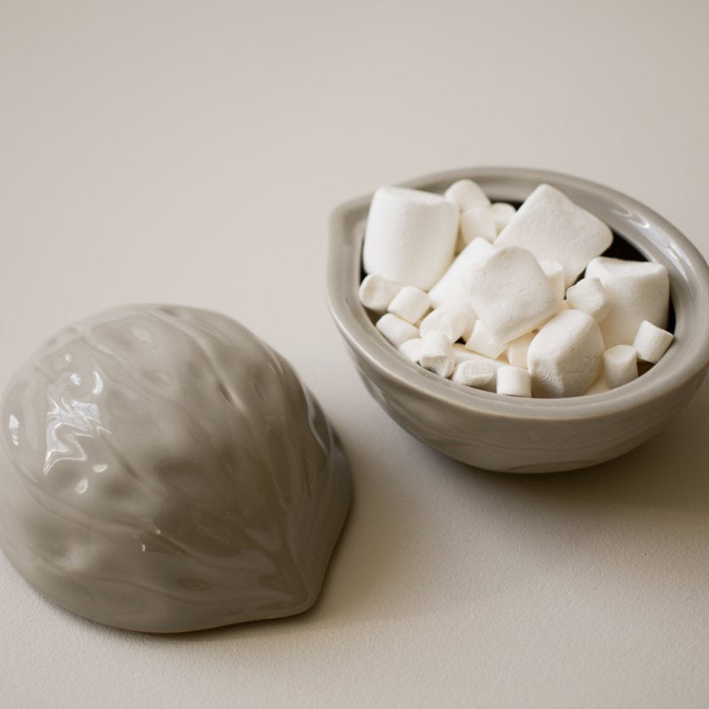 DBKD Dose Walnuss Schale Walnut Beige 14 cm Shinny Mole