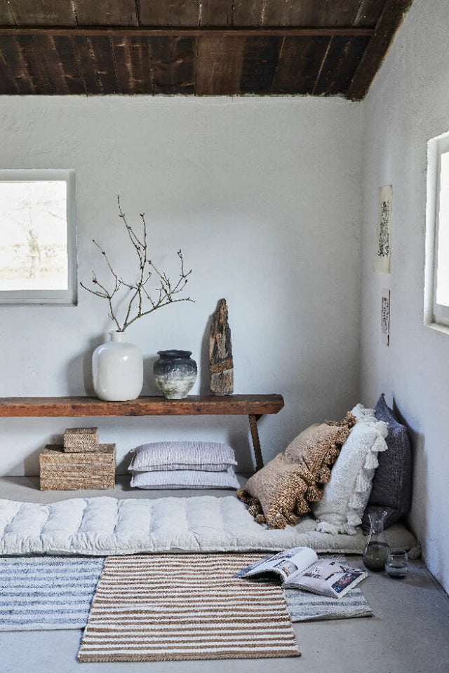 Lene Bjerre Feminia 60 x 60 cm Dunkelgrau Quasten