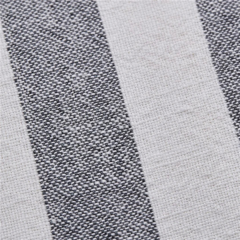 Lene Bjerre Fiona Kissen 50 x 50 cm Streifen grau Leinen