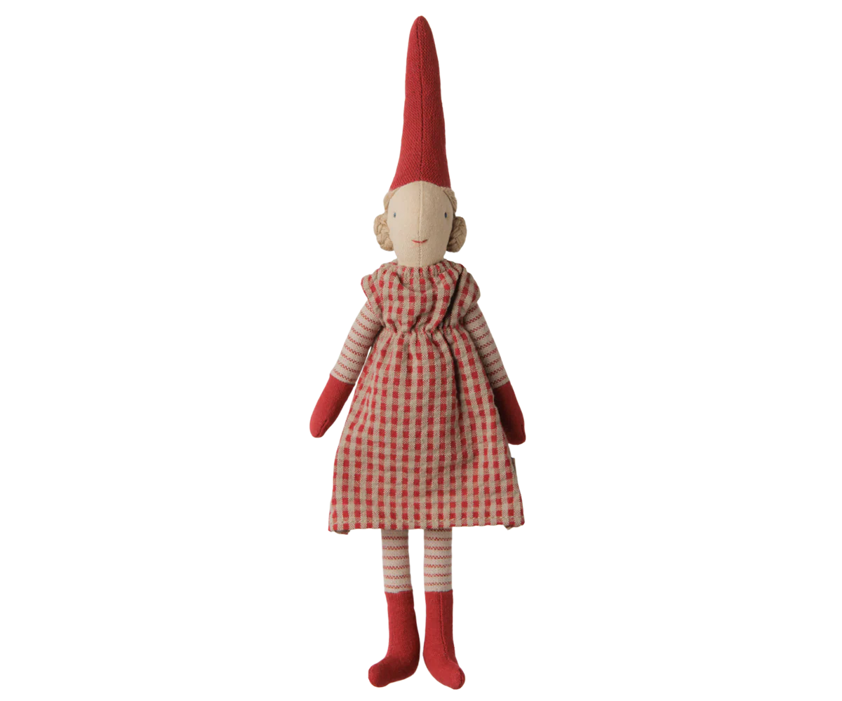Maileg Pixy Gr. 1 Mädchen Kleid Rot 26 cm Magnet