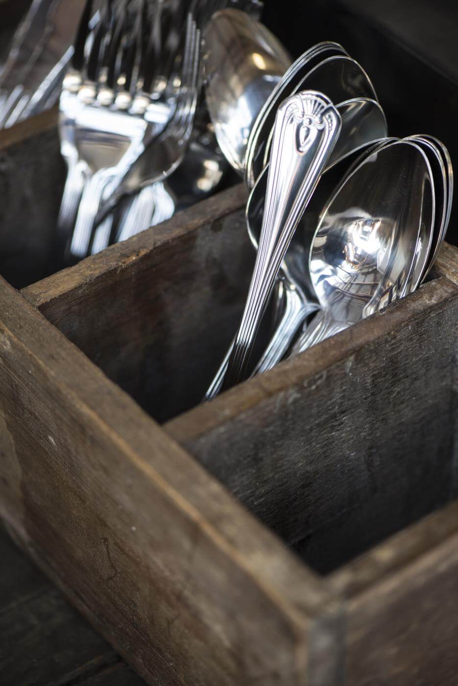 IB Laursen Kiste Holz Altholz Unikat 9 Fächer 76 cm