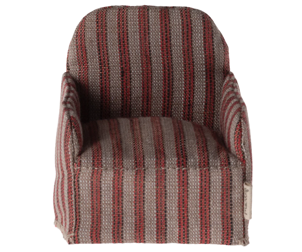 Maileg Sessel Stuhl Maus Streifen rot