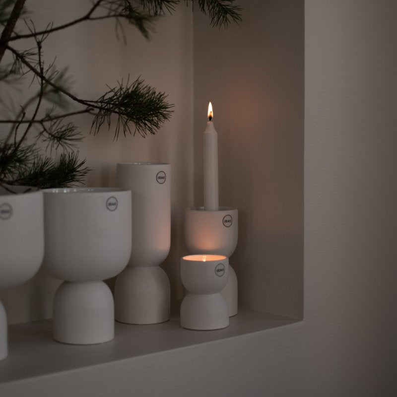 DBKD Teelicht Post Weiß rund 16 cm