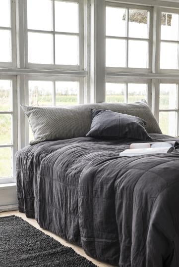 IB Laursen Quilt Plaid Vintage 240 x 240 soil Anthrazit