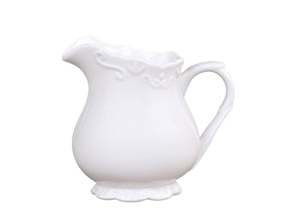 Chic Antique Provence Sahnegießer Kännchen Porzellan Weiß