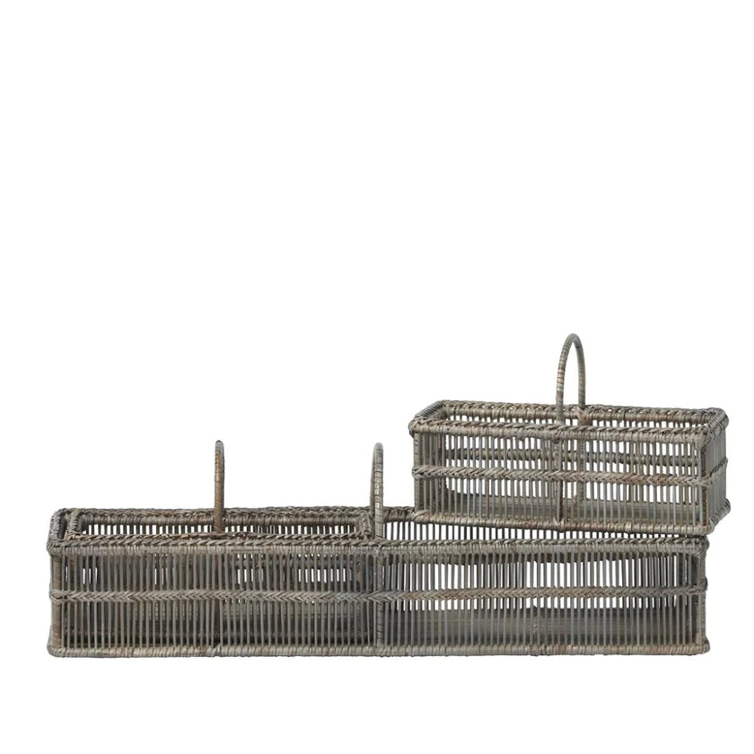 Lene Bjerre Norah Korbset 3 tlg. Rattan Handarbeit