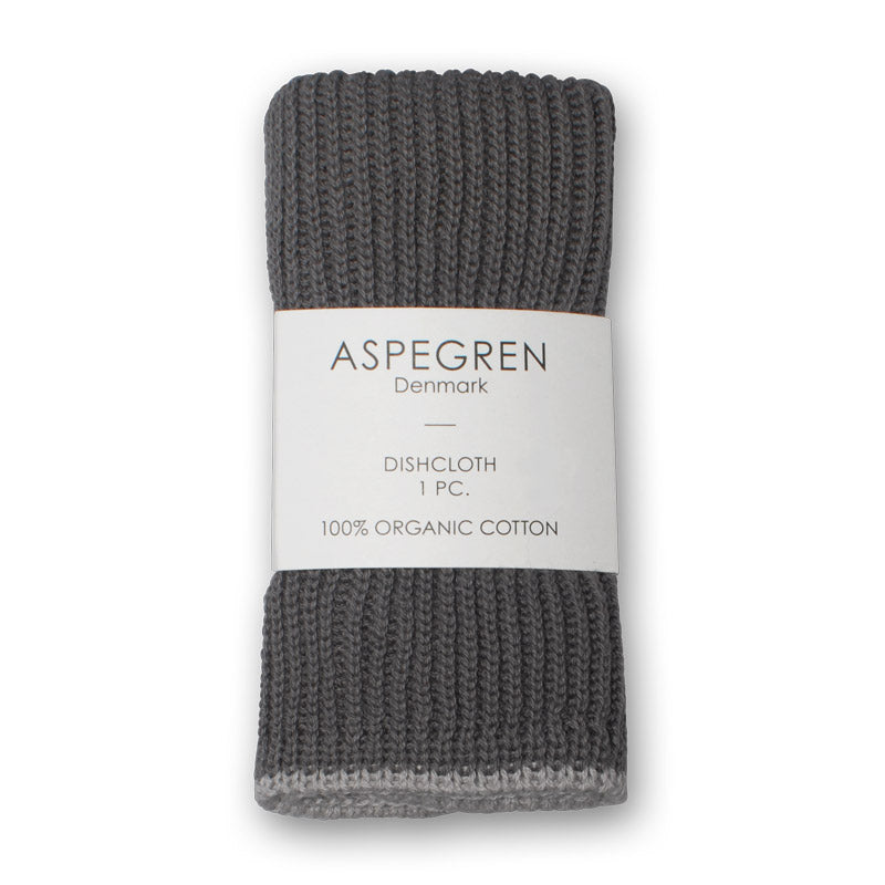 Aspegren Abwaschtuch Spültuch Ripple Strick Bio Steel Gray Grau