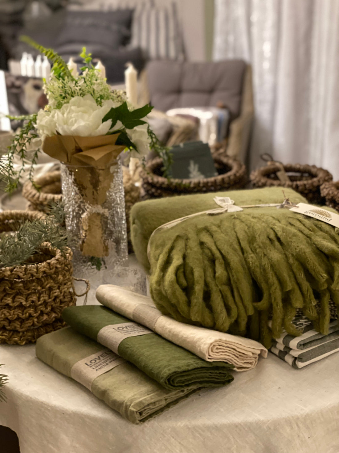 Goround Decke Plaid 130 x 170 grey grüngrau