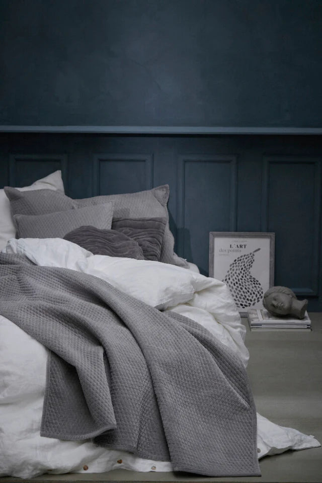 Lene Bjerre Freya Kissen 90 x 60 cm Grau Dunkelgrau Baumwolle