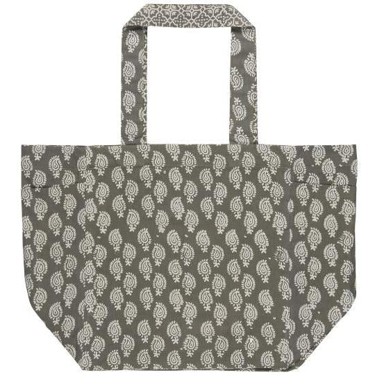 IB Laursen Tragetasche Tasche Grau Muster 40cm Wendetasche