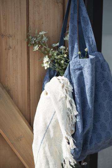IB Laursen Tragetasche Tasche Blau Muster 40 cm Wendetasche