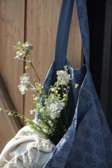 IB Laursen Tragetasche Tasche Blau Muster 40 cm Wendetasche