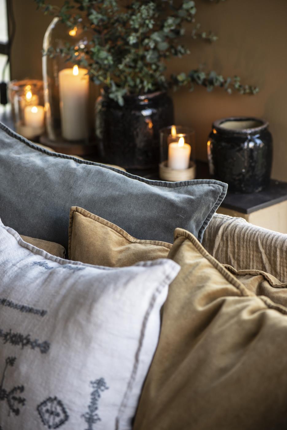IB Laursen Kissen Velour 52 x 52 Dunkelgrau Thunder Grey