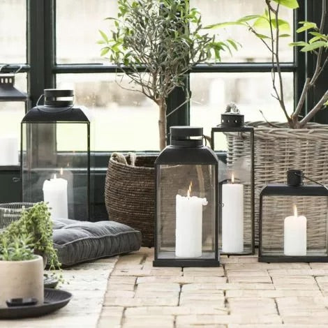 IB Laursen Laterne Top Schwarz Metall 41 cm