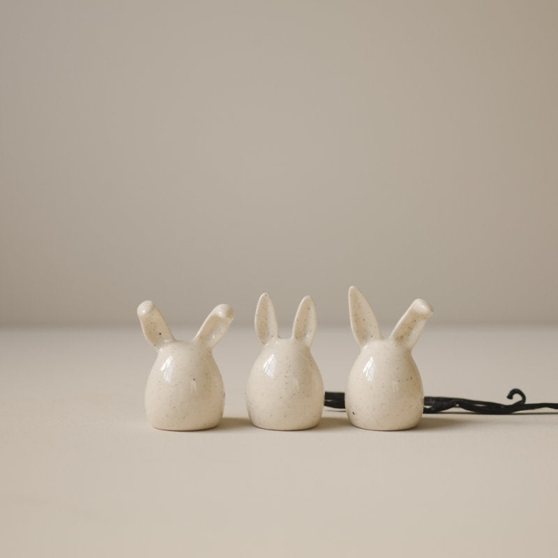 DBKD Osterhasen 3 er Set beige shiny Mole 7 cm Keramik Triplet