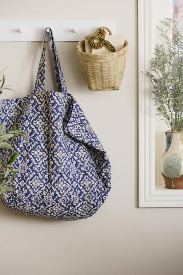 IB Laursen Tasche wattiert Blau Muster 45 cm