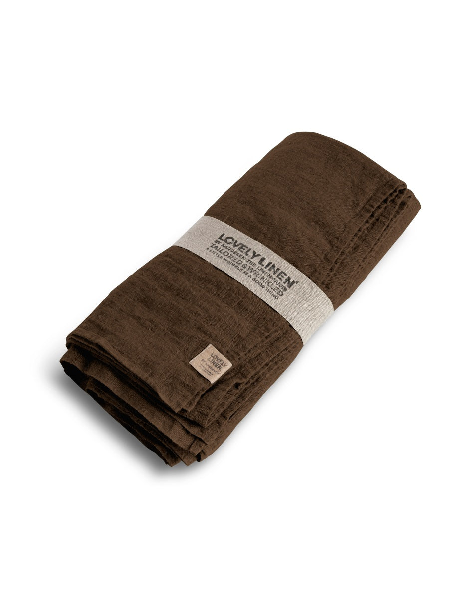 Lovely Linen Tischdecke Leinen 380 x 145 cm braun