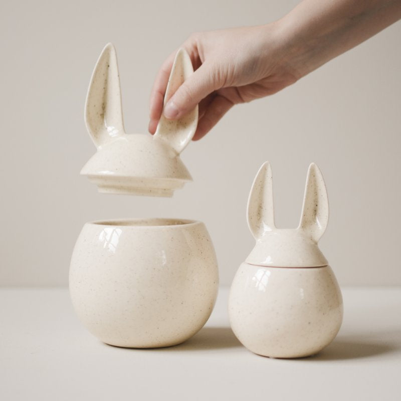 DBKD Osterdose beige 20 cm Groß Keramik