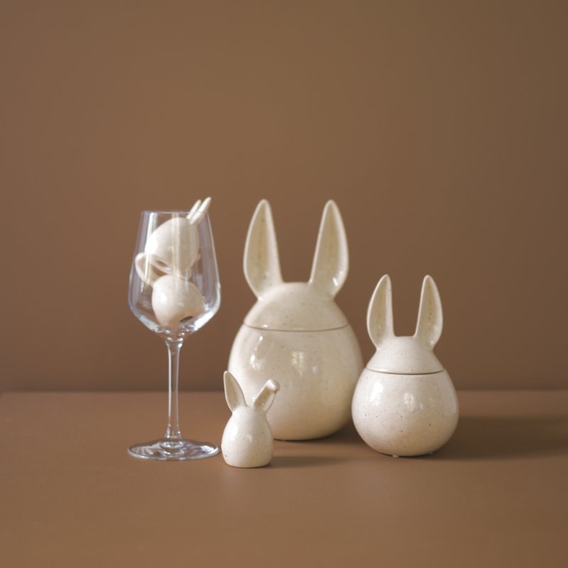 DBKD Osterdose beige 20 cm Groß Keramik