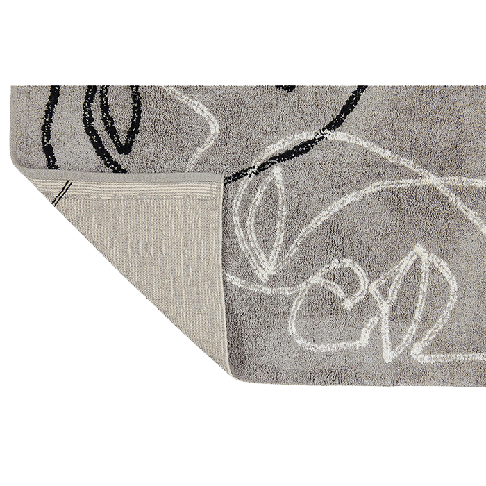 Liv Interior Teppich Biobaumwolle grau schwarz 90 x 120 cm