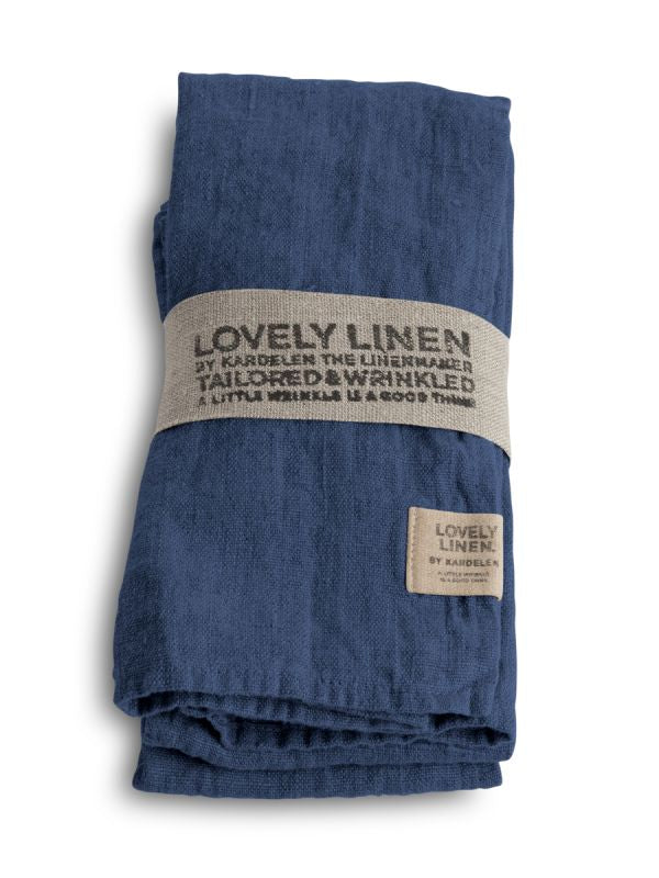 Lovely Linen Serviette Napkin 45x45cm Blau Denim Leinenserviette