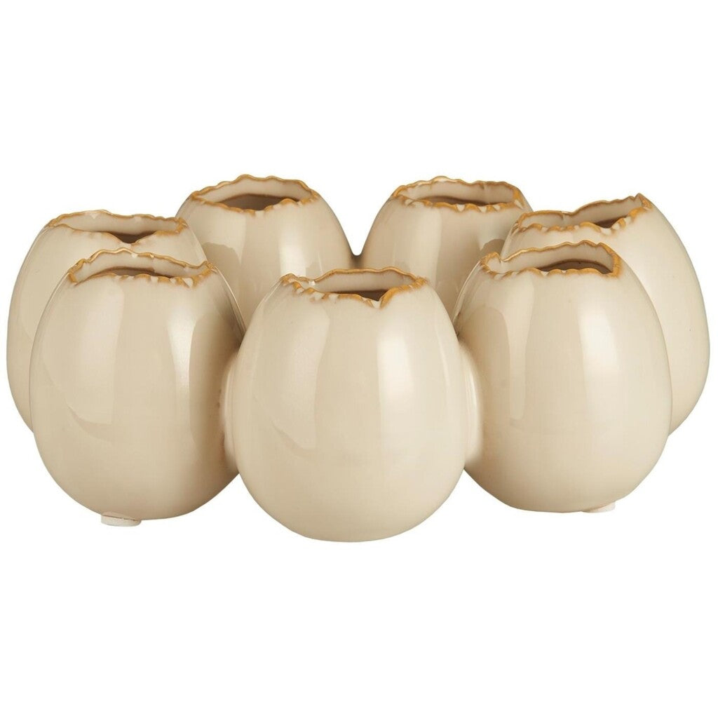 IB Laursen Eiervase Vase Offwhite 6 Vasen Kranz