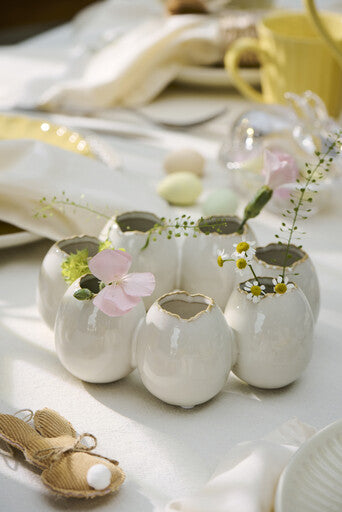 IB Laursen Eiervase Vase Offwhite 6 Vasen Kranz