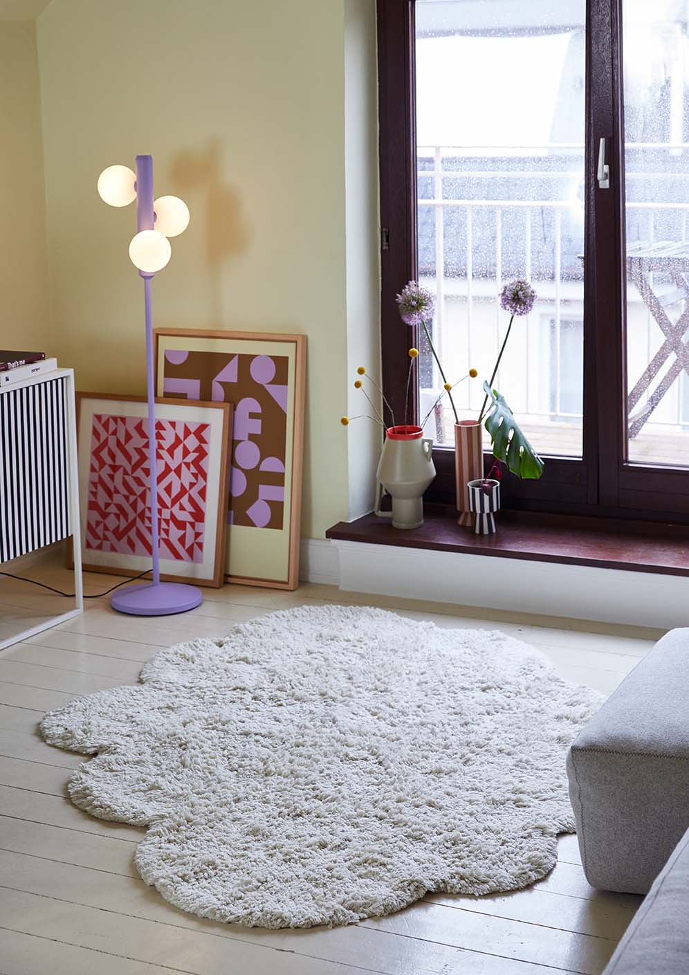 Liv Interior Teppich Cloud Biobaumwolle 110 x 70 cm Offwhite Kinderzimmer