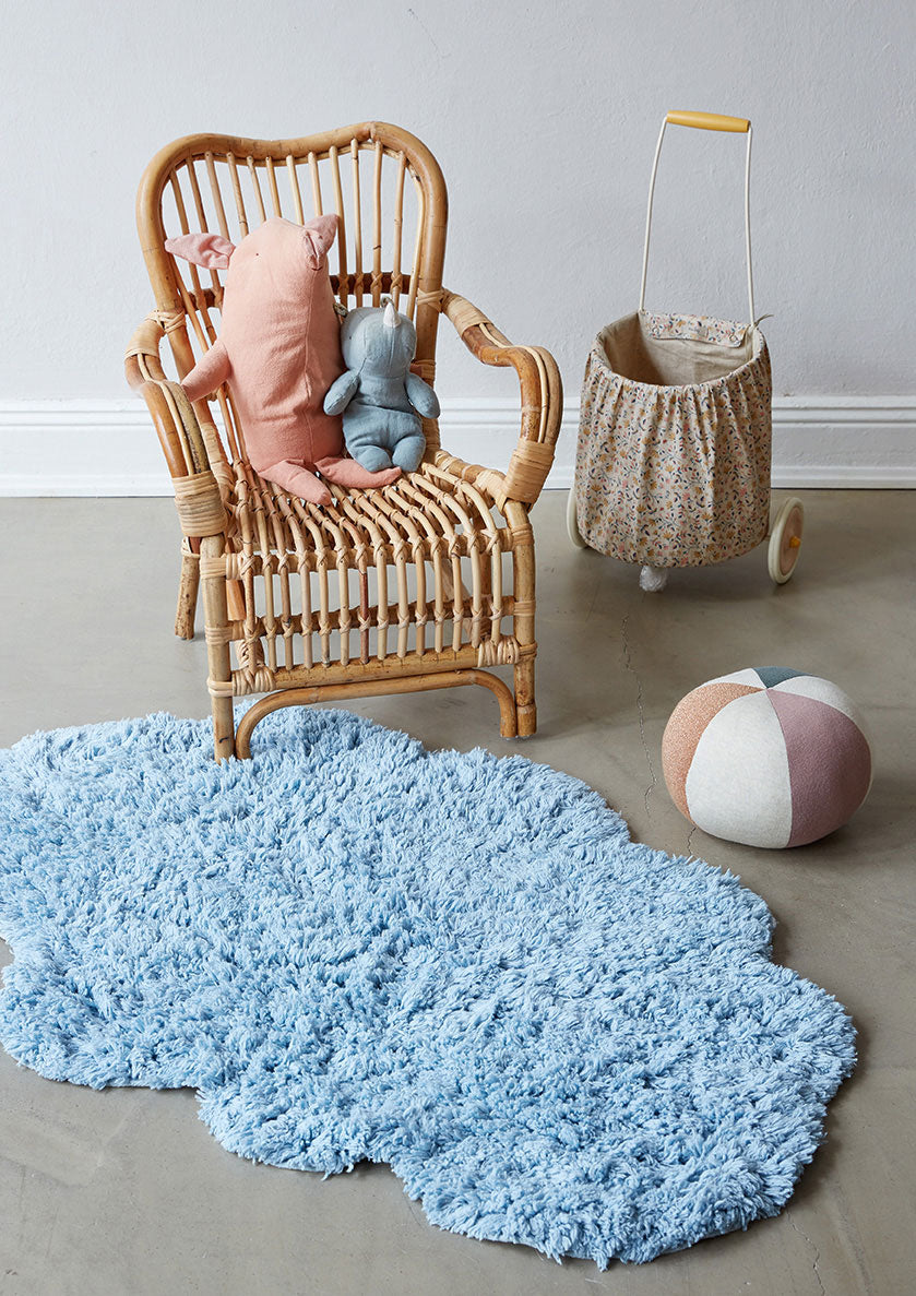 Liv Interior Teppich Cloud Biobaumwolle Hellblau Kinderzimmer 110 x 70 cm