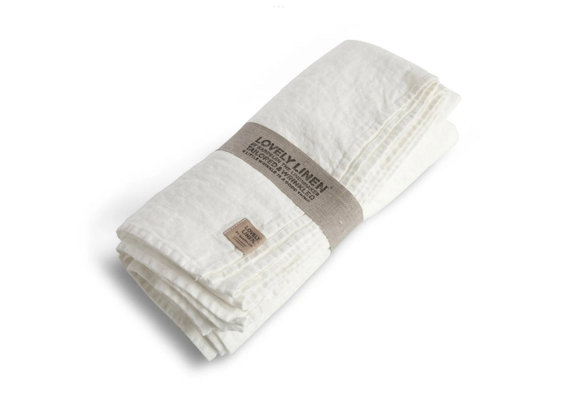 Lovely Linen Tischdecke 100x100 cm Off White Leinen