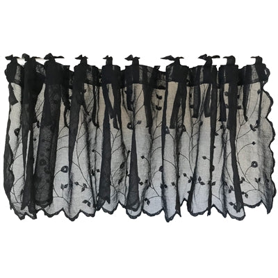 Van Deurs Millefleurs Kurzgardine Ebenholz Schwarz 40 x 200 cm