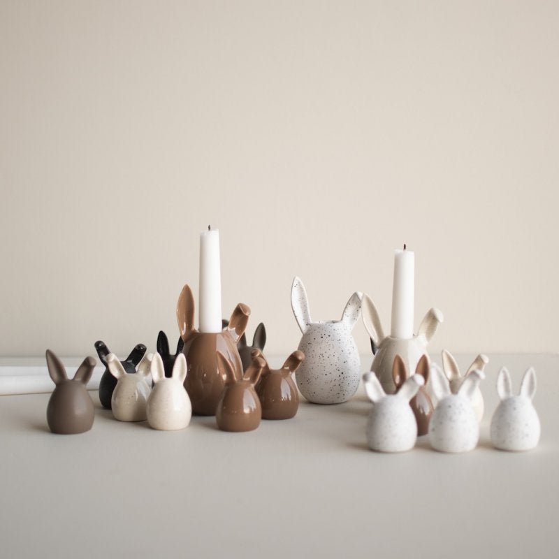 DBKD Rabbit Candle Holder Kerzenhalter Hase braun 13 cm