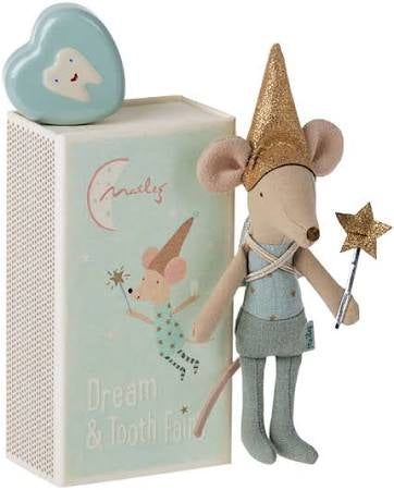 Maileg Maus Zahnfee Junge Blau Zahnbox im Karton