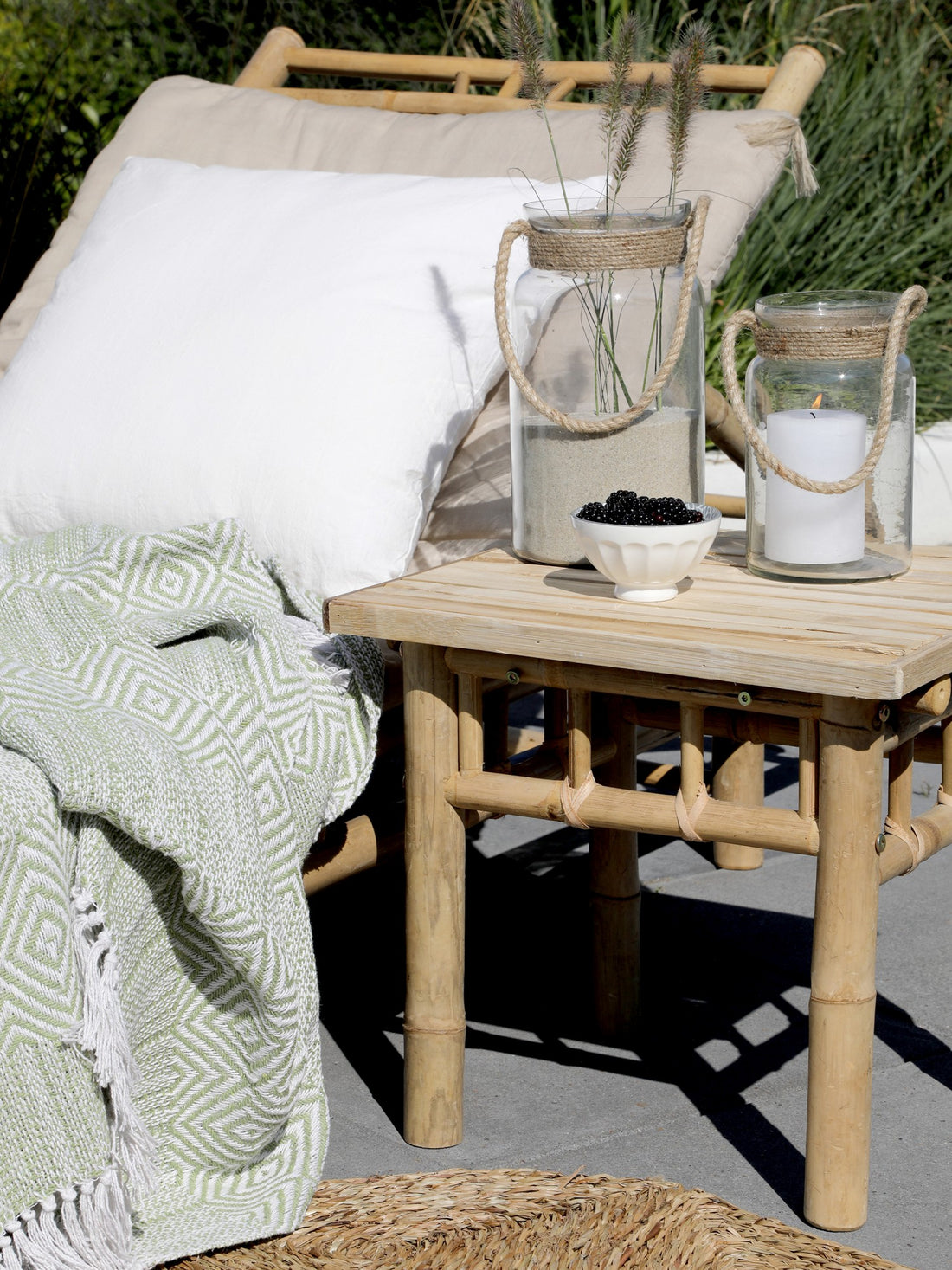 Chic Antique Decke Plaid Baumwolle 170 cm Grün Verte