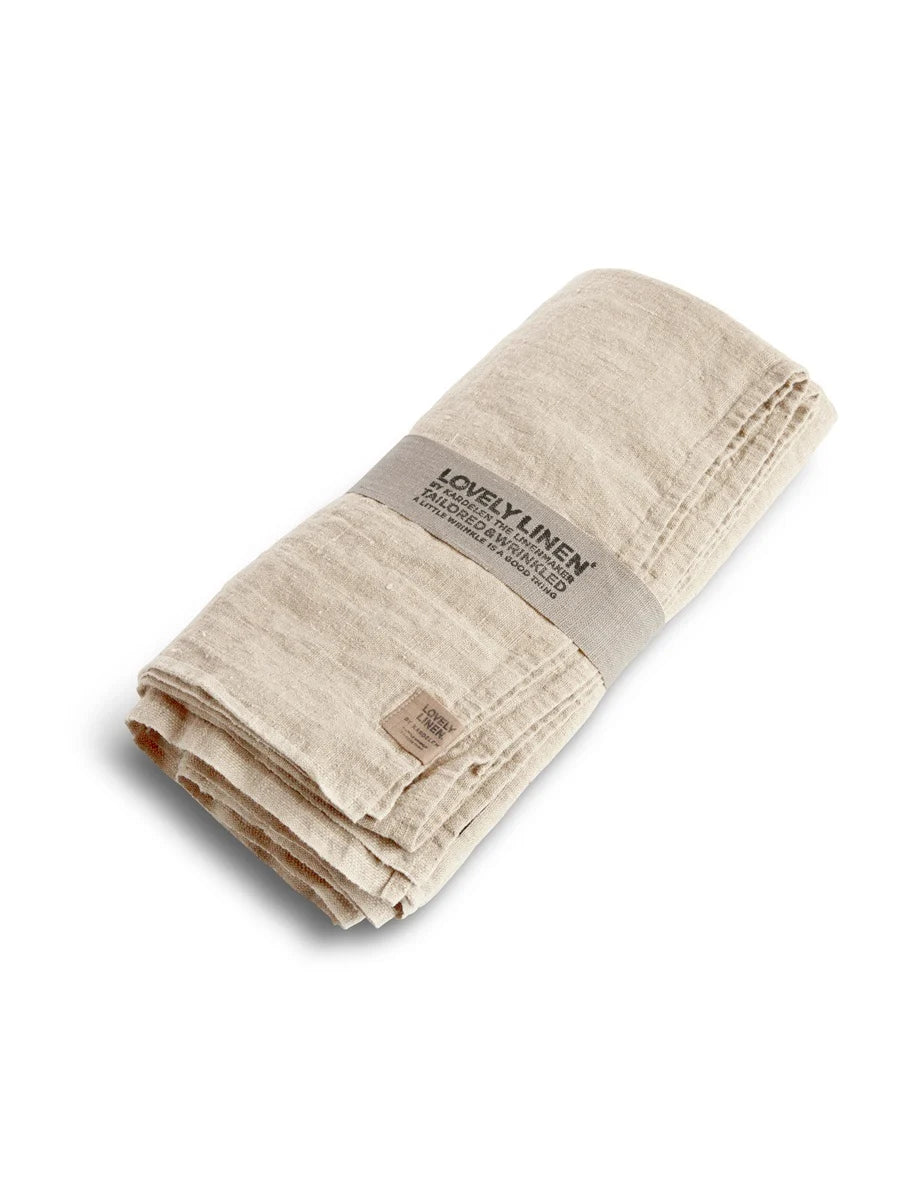 Lovely Linen Tischdecke 100x100 Vanilla Leinen