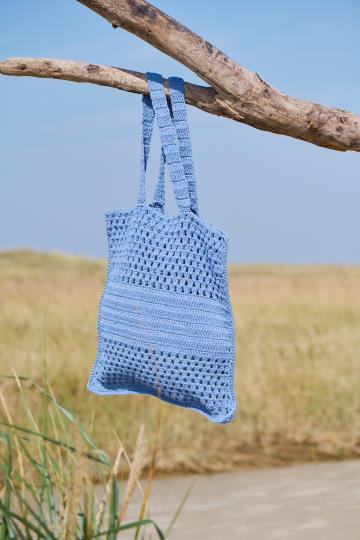 IB Laursen Tasche gehäkelt Blau Sommer Baumwolle