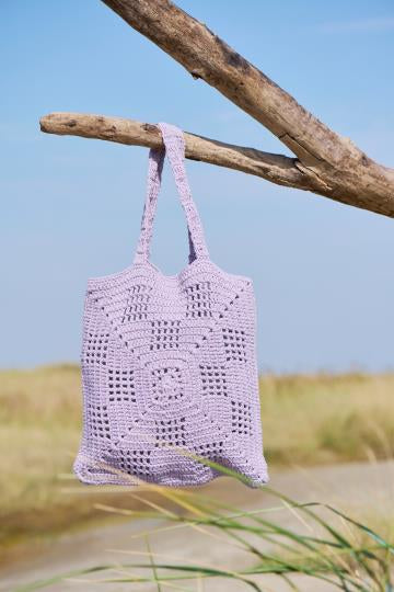 IB Laursen Tasche gehäkelt violett Sommer Baumwolle