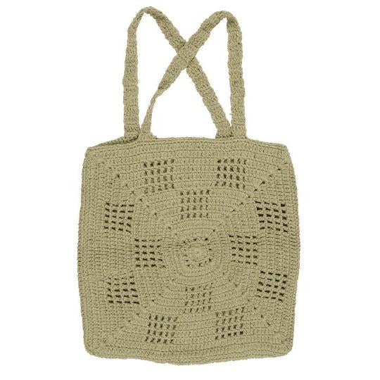 IB Laursen Tasche gehäkelt Staubig Grün Baumwolle