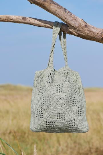 IB Laursen Tasche gehäkelt Staubig Grün Baumwolle