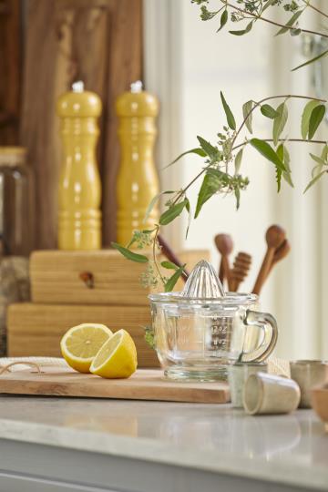 IB Laursen Zitronenpresse Presse Glas Kanne mit Henkel