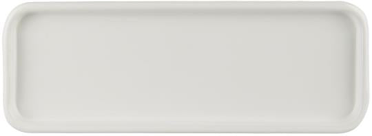 IB Laursen Tablett Emaille weiß länglich mit Kante Bad 35 cm